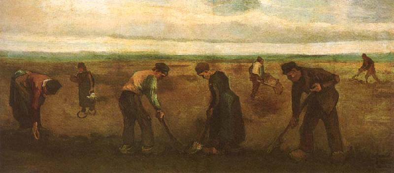 Vincent Van Gogh Farmers Planting Potatoes (nn04) china oil painting image